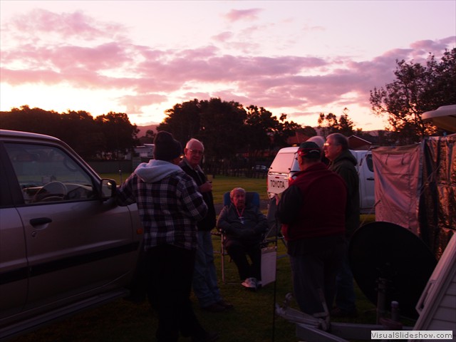 ...debrief during sunset...